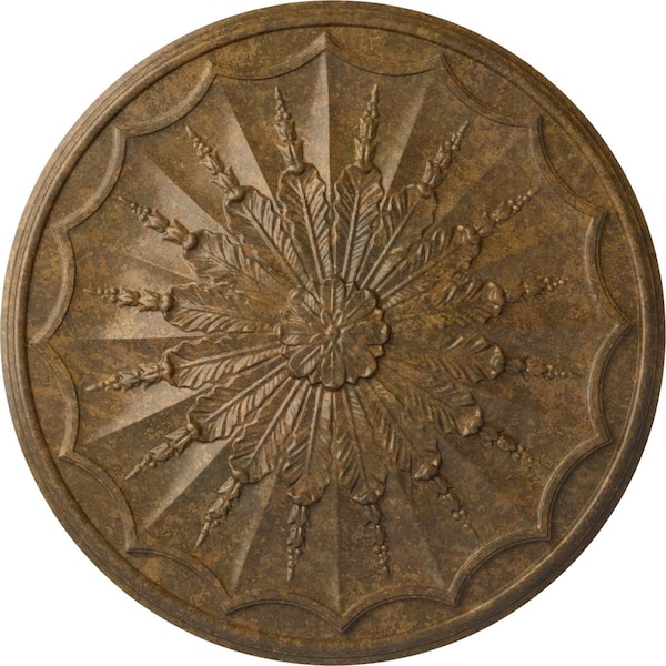 Ekena Millwork Artis Ceiling Medallion, Hand-Painted Rubbed Bronze, 27 1/8"OD x 2 5/8"P CM27ARRZS - main